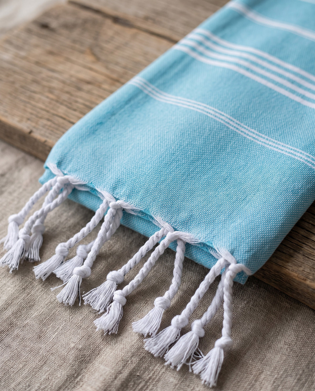 kleine hamamdoek Leyla turquoise - detail