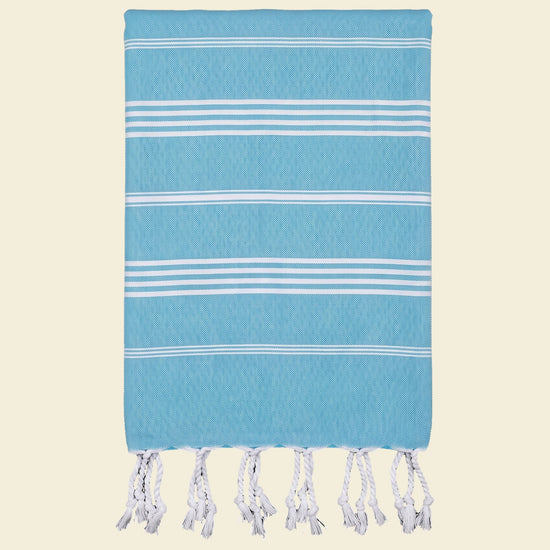 kleine hamamdoek Leyla turquoise - op kleur