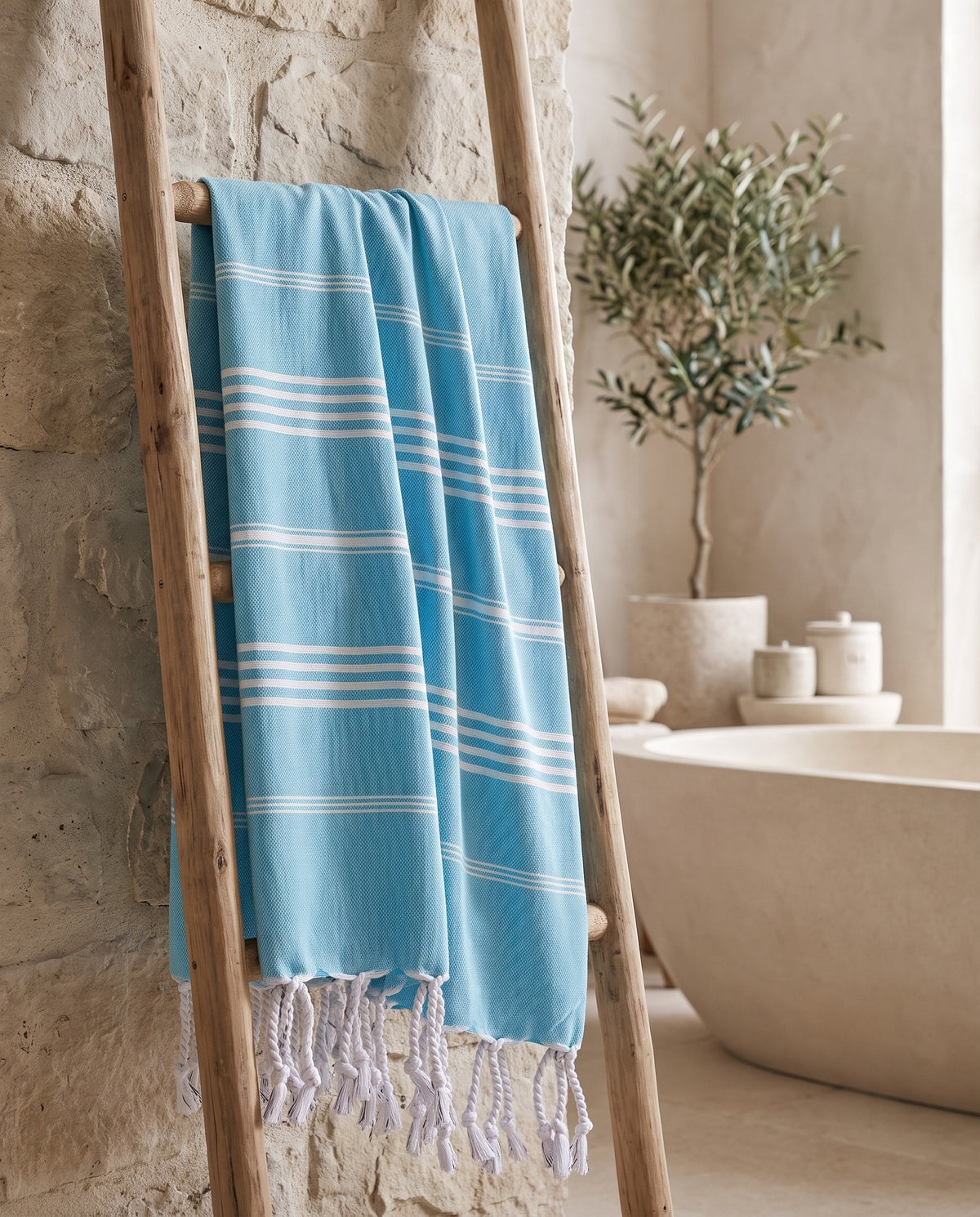 kleine hamamdoek Leyla turquoise - sfeer