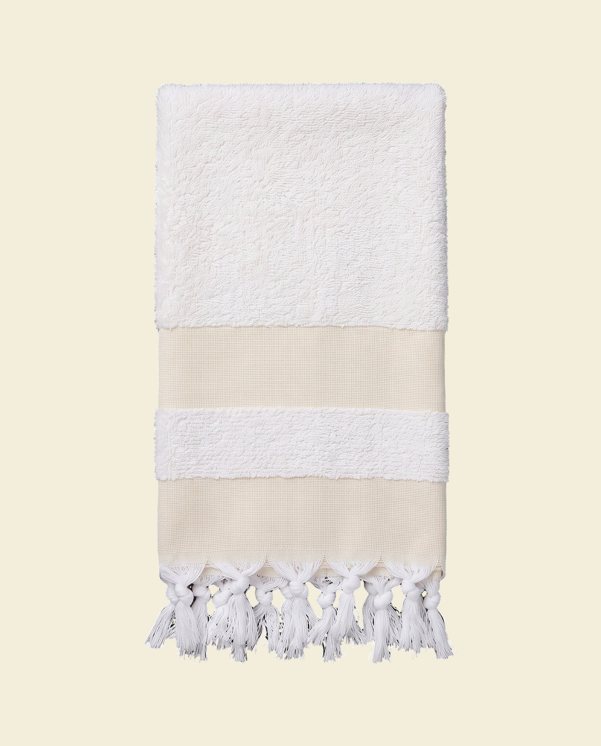 kleine hamamdoek met badstof geel - op kleur