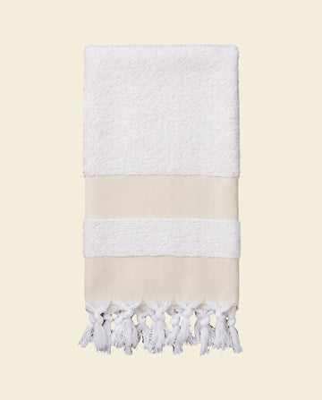 kleine hamamdoek met badstof geel