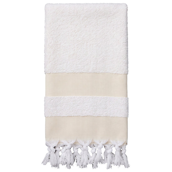 kleine hamamdoek met badstof geel - vrijstaand
