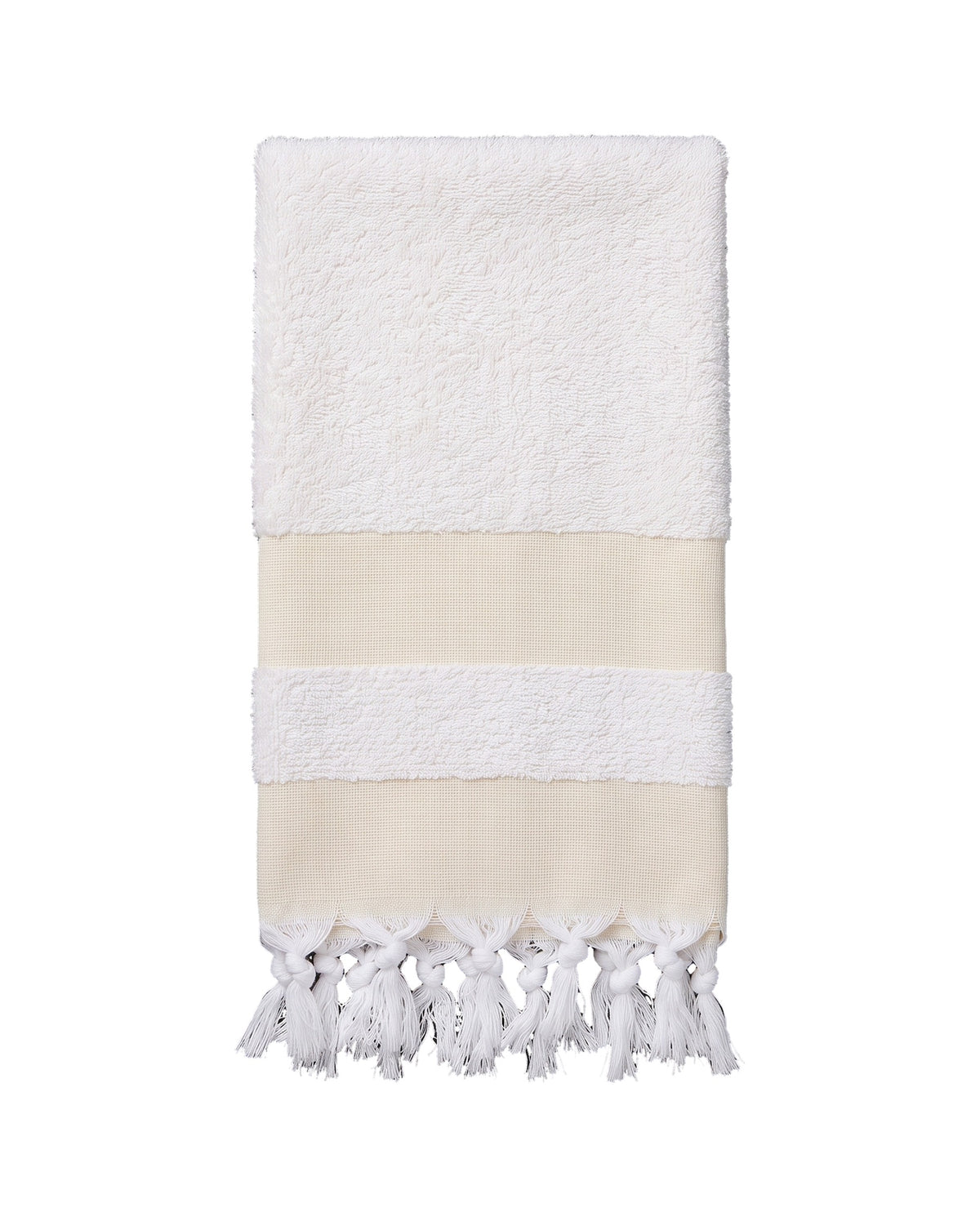 kleine hamamdoek met badstof geel - vrijstaand