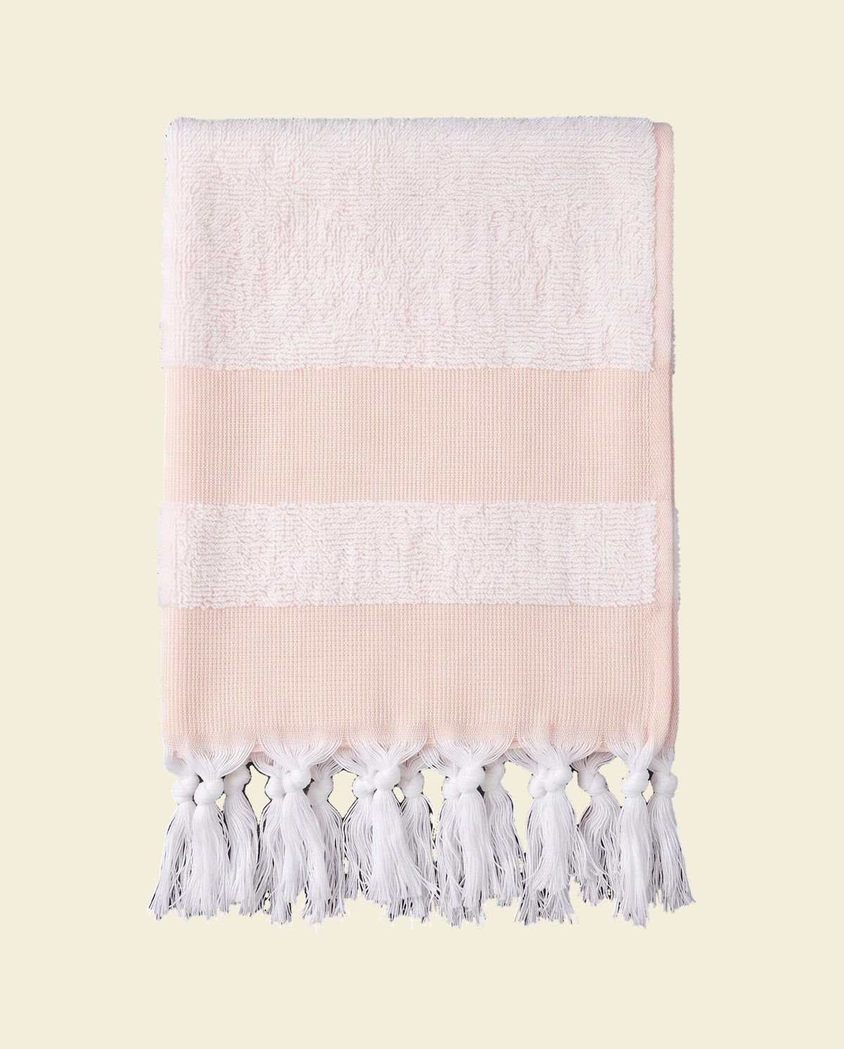 kleine hamamdoek met badstof perzik - op kleur