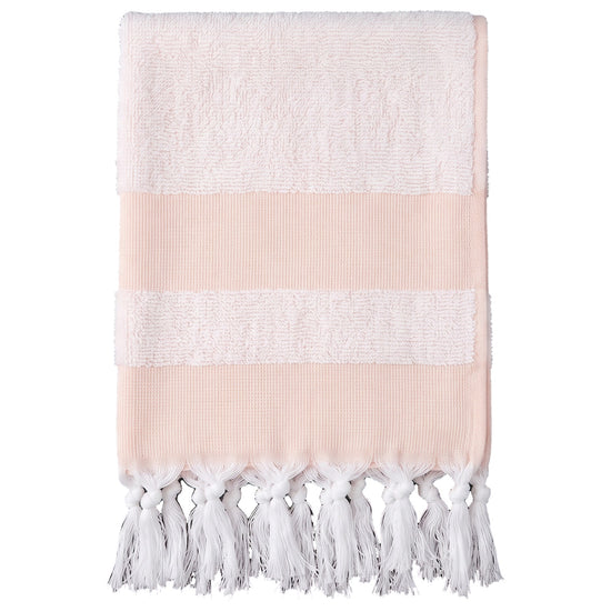 kleine hamamdoek met badstof perzik - vrijstaand