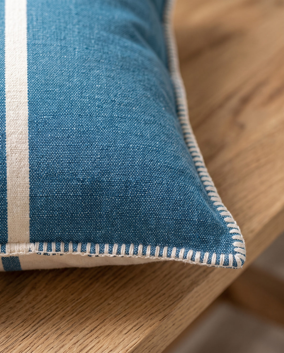 kussenhoes 40x40 Krem Sultan petrol blue - detail