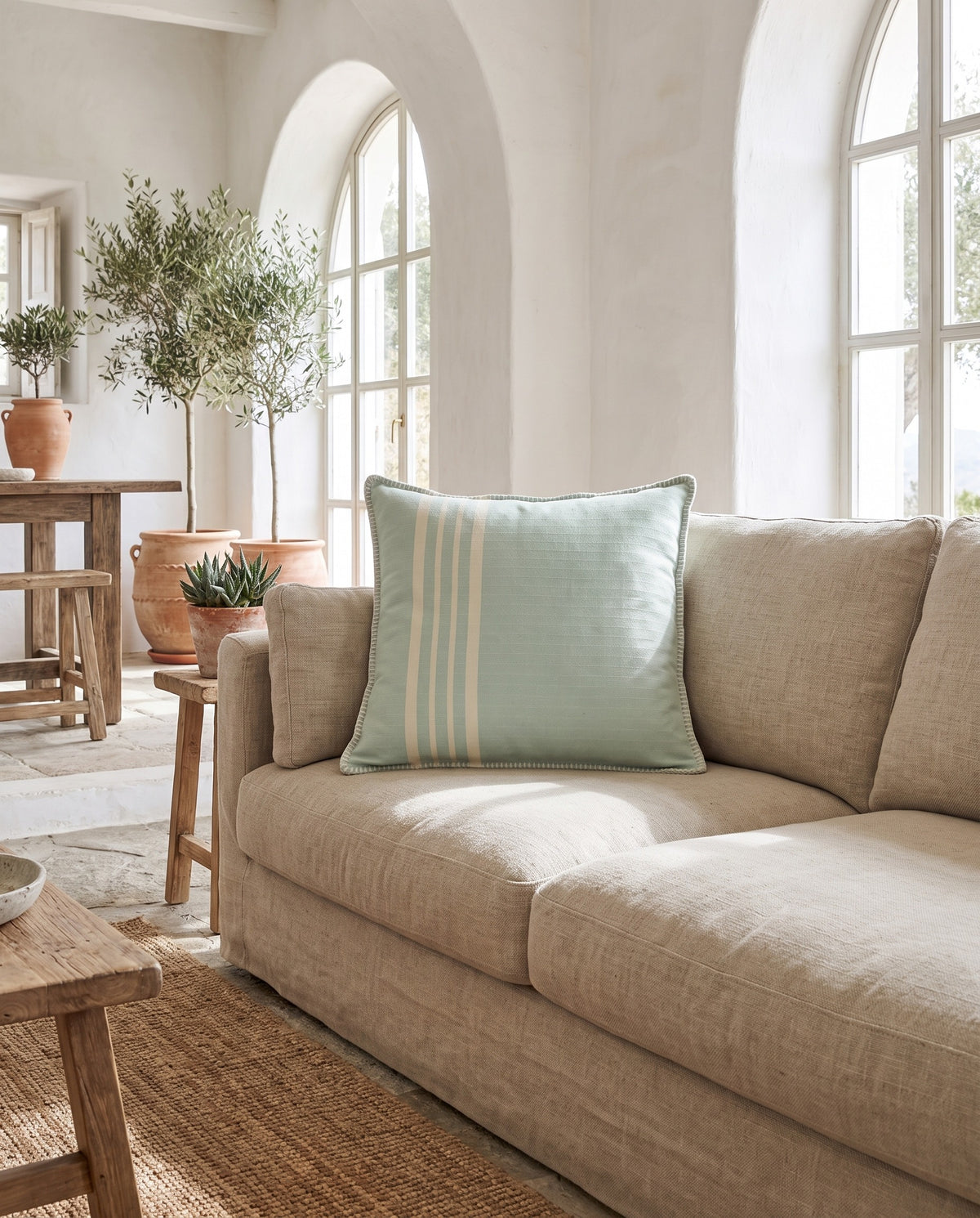 kussenhoes 50x50 Krem Sultan mint - sfeer