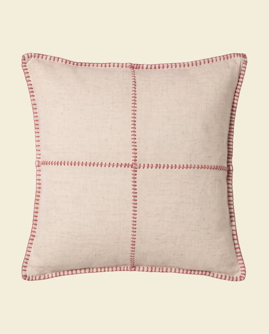 kussenhoes 50x50 patchwork dusty rose - op kleur