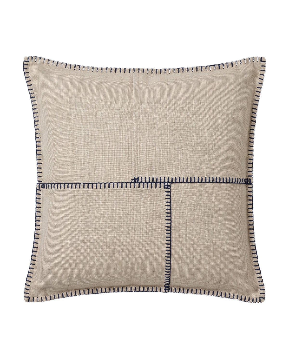 kussenhoes 50x50 patchwork navy - vrijstaand