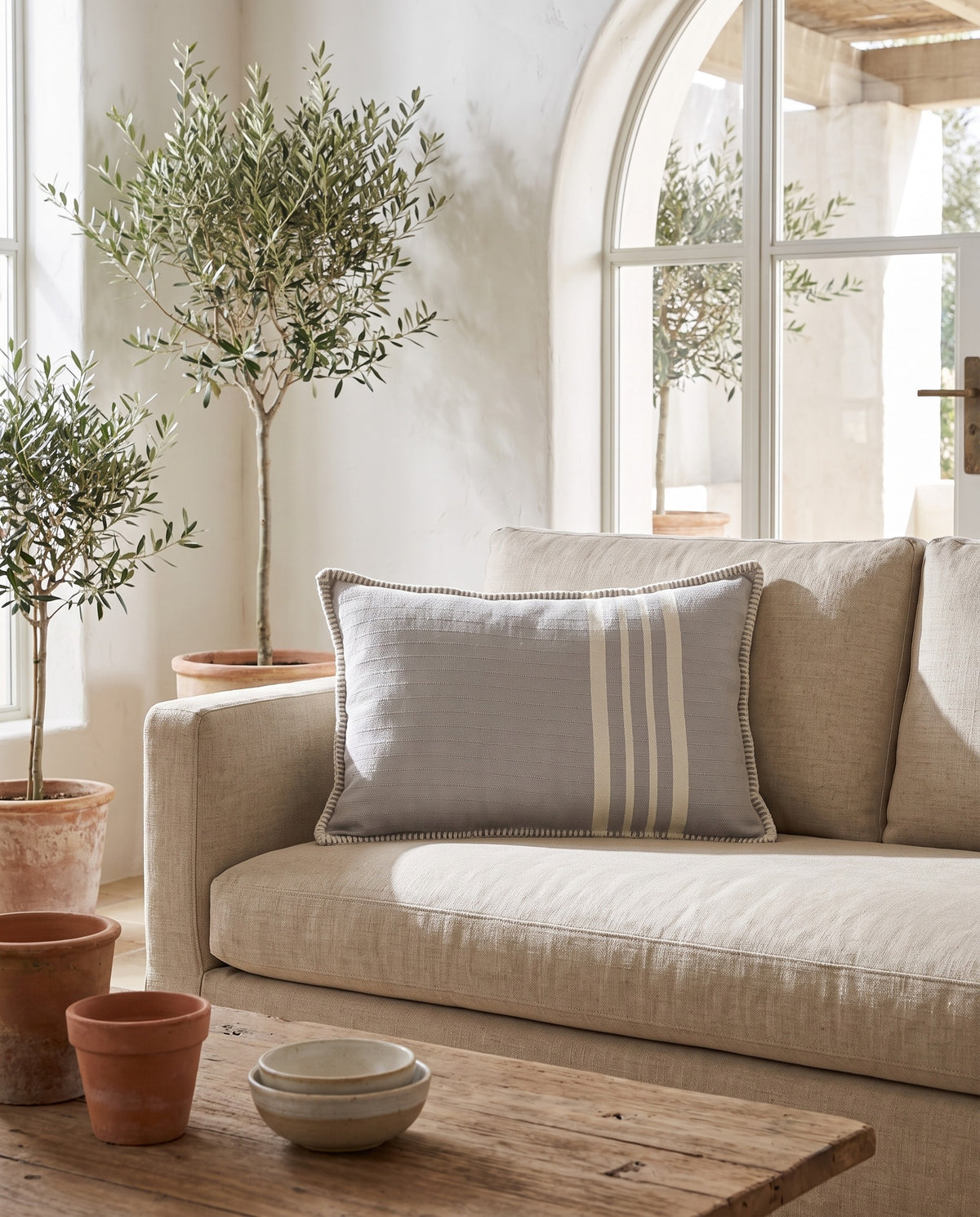kussenhoes 50x70 Krem Sultan light grey - sfeer