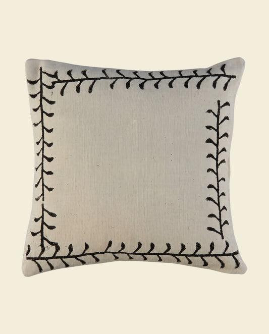 kussenhoes black stone print - op kleur