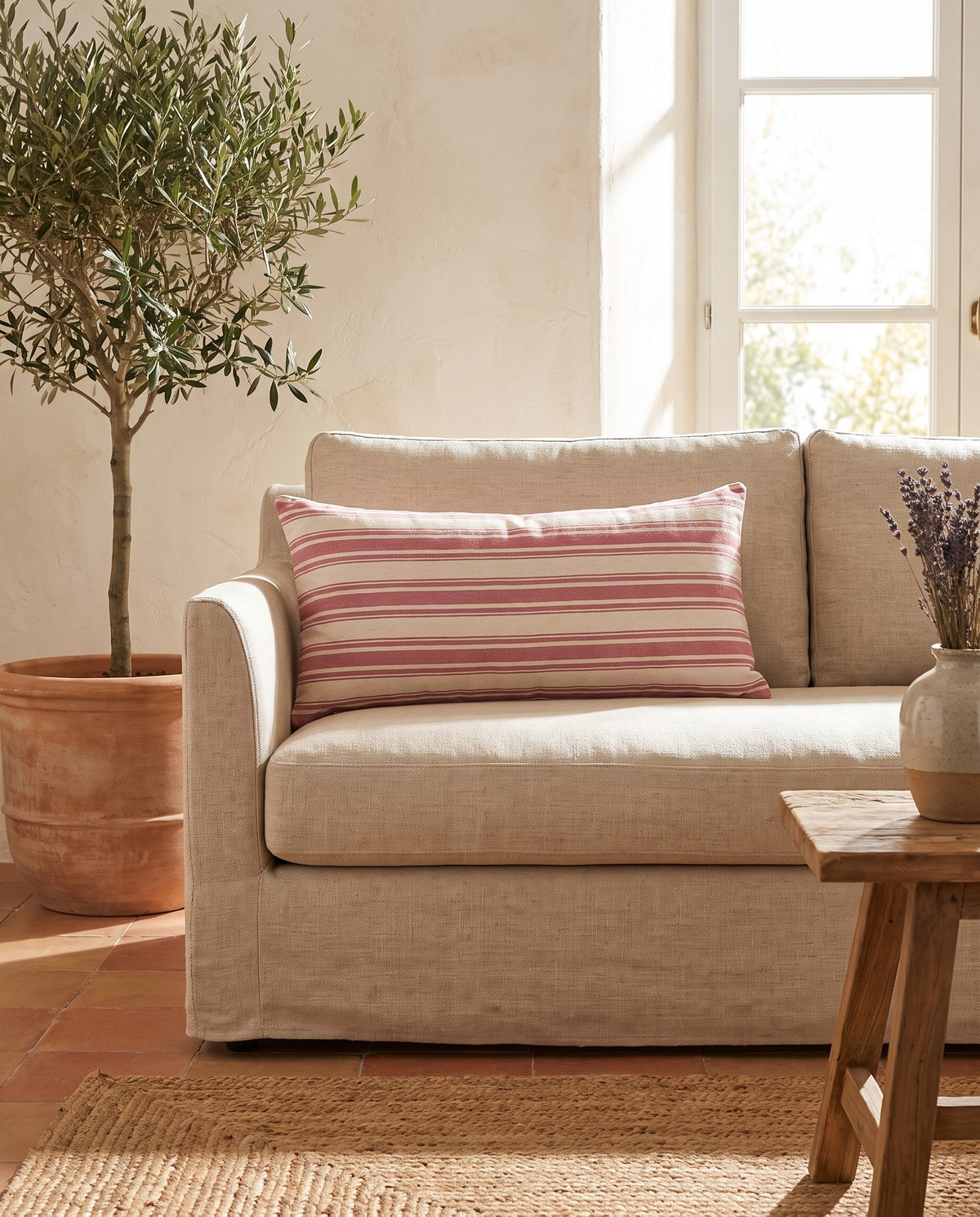 kussenhoes Karakiz 80x25 dusty rose - sfeer