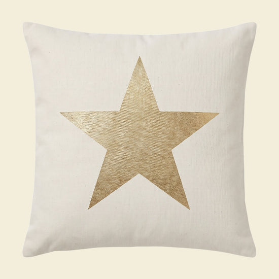kussenhoes off white gold star - op kleur