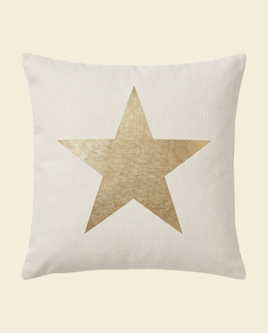 kussenhoes off white gold star - op kleur