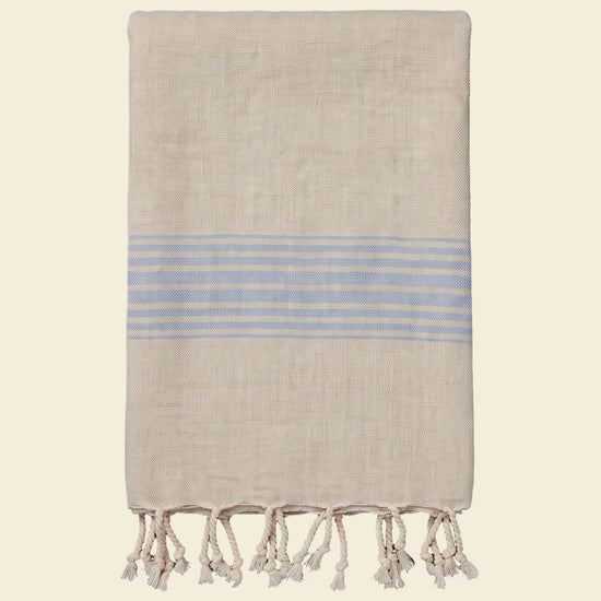 linnen hamamdoek blauw - op kleur