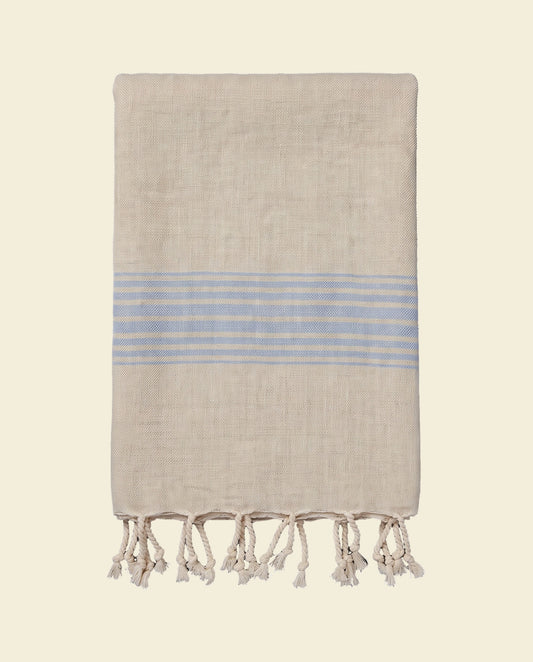 linnen hamamdoek blauw - op kleur