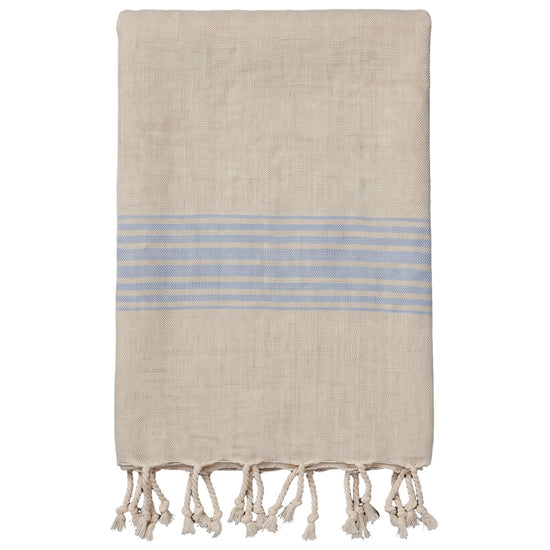 linnen hamamdoek blauw - vrijstaand