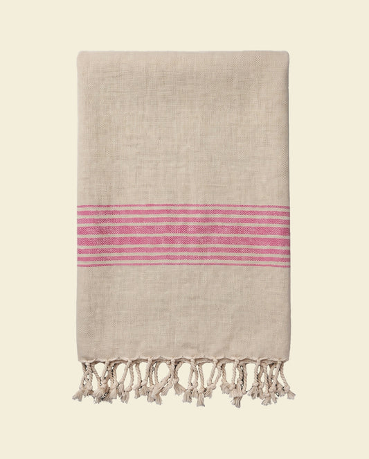 linnen hamamdoek fuchsia - op kleur