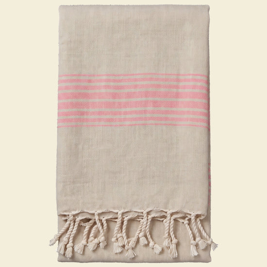 linnen hamamdoek zuurstokroze - op kleur
