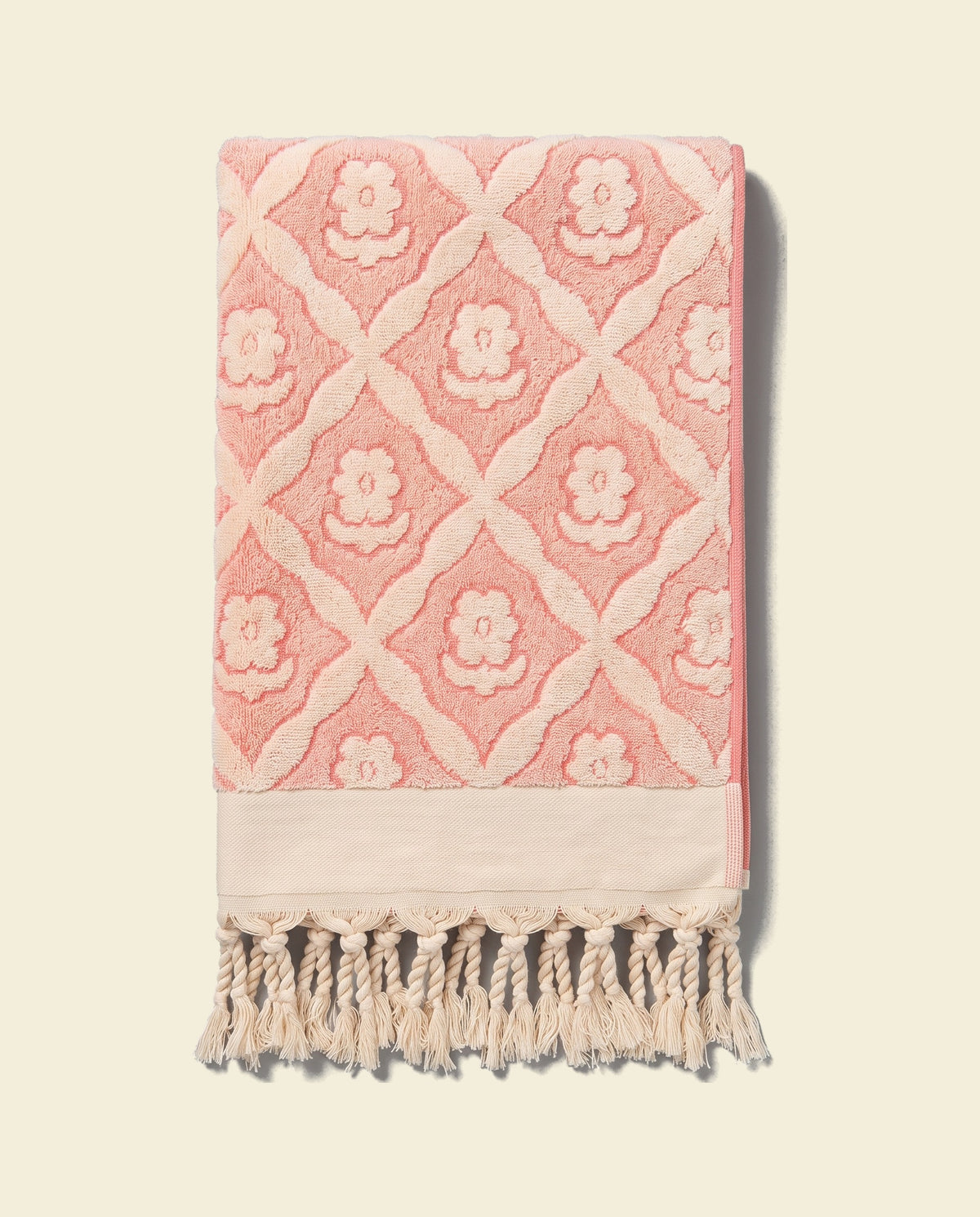 luxe badhanddoek Bloem zuurstokroze - op kleur