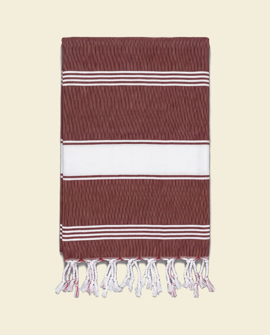 organic hamamdoek biokatoen chocolade wit - op kleur