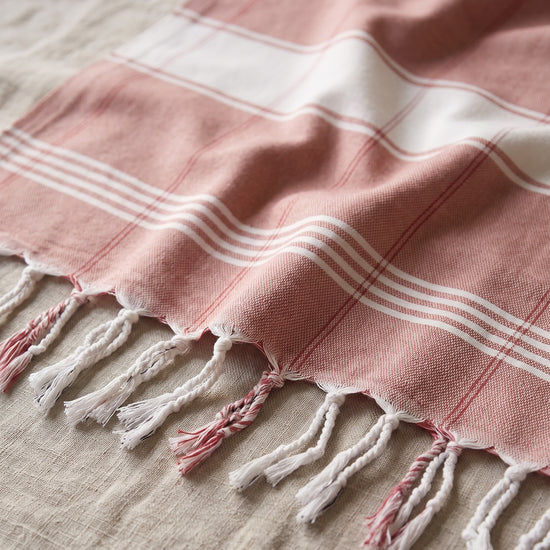 organic hamamdoek biokatoen koper wit - detail