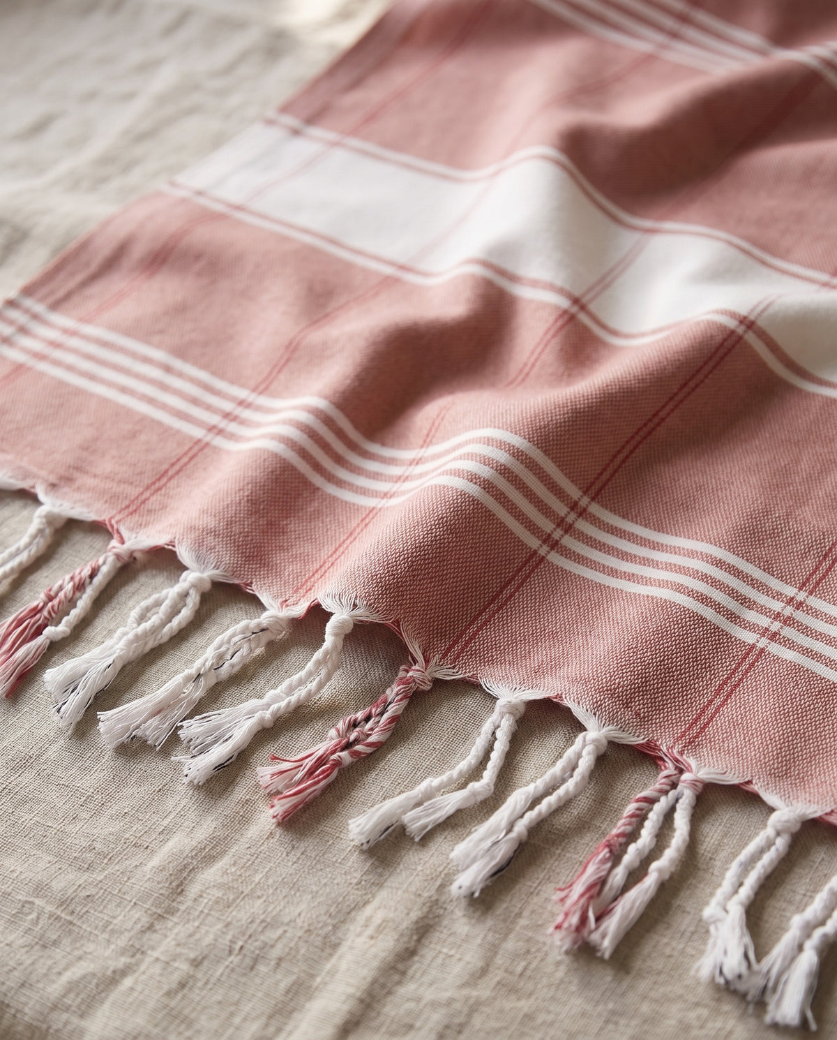 organic hamamdoek biokatoen koper wit - detail