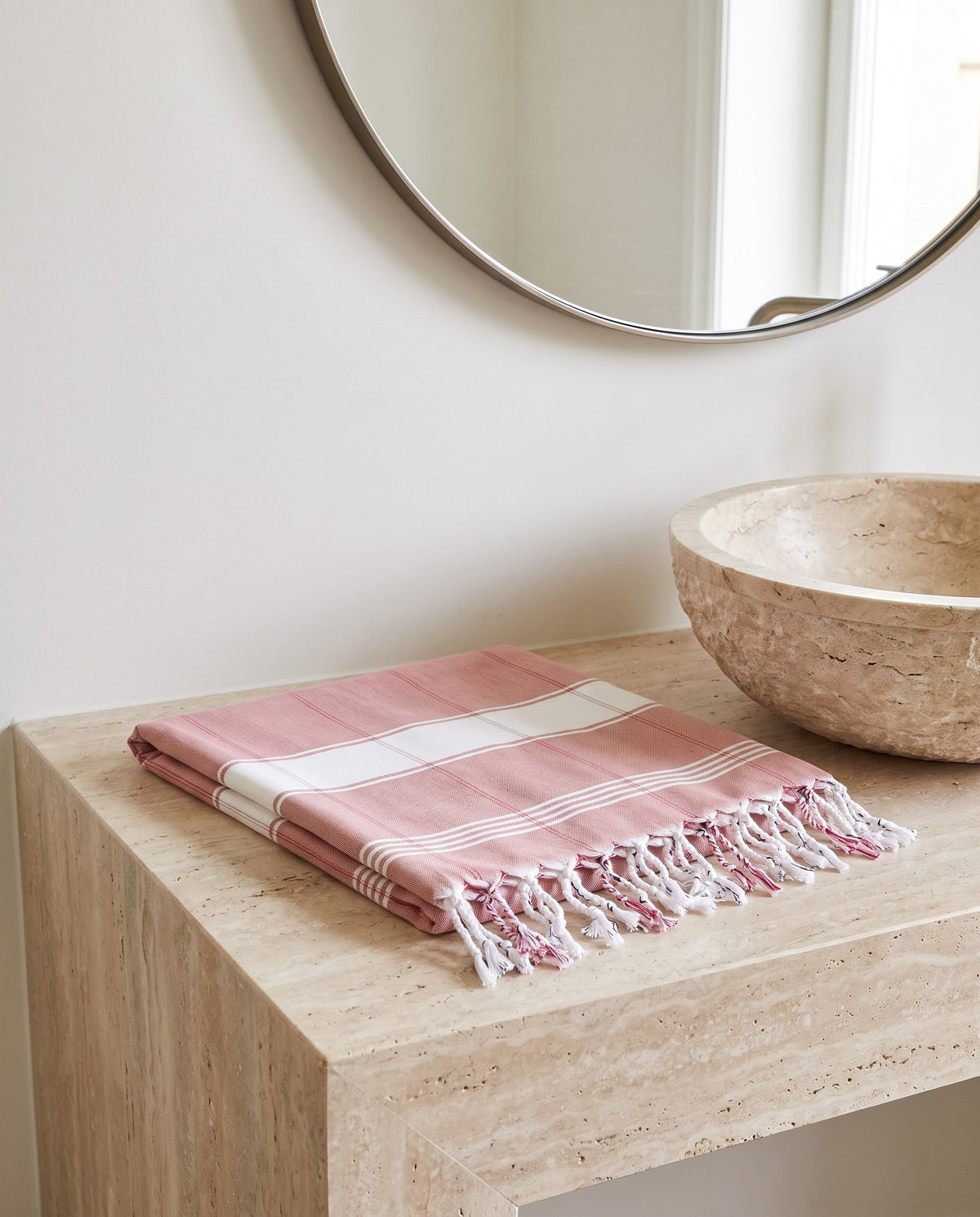 organic hamamdoek biokatoen koper wit - sfeer