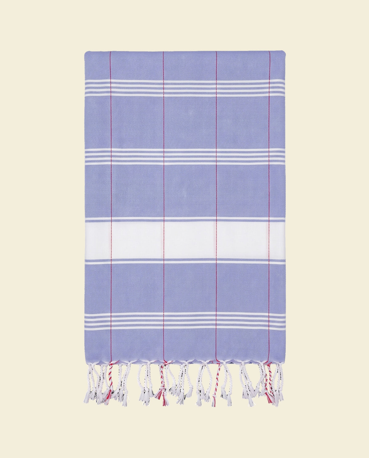 organic hamamdoek biokatoen lavendelblauw wit - op kleur