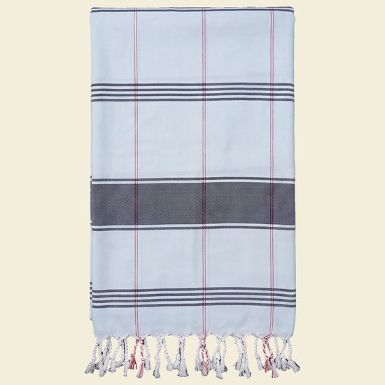 organic hamamdoek biokatoen lichtblauw - op kleur