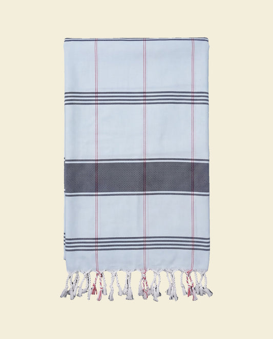 organic hamamdoek biokatoen lichtblauw - op kleur