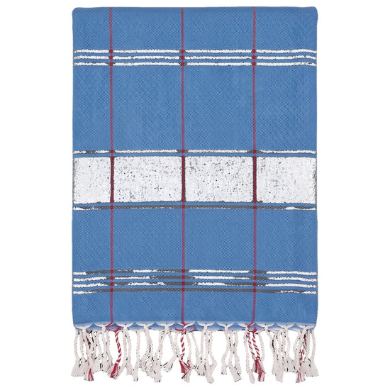 organic hamamdoek biokatoen mediteraanblauw - vrijstaand