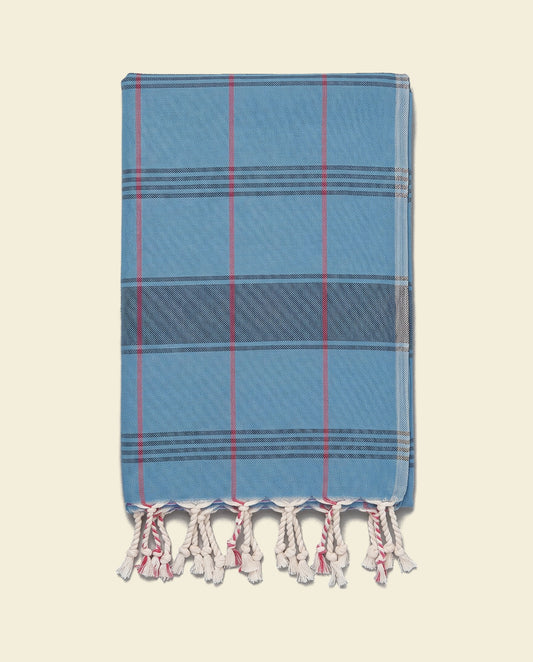 organic hamamdoek biokatoen oceaanblauw - op kleur