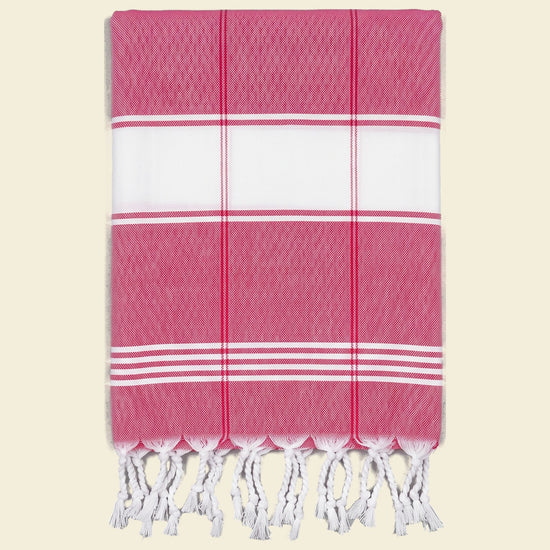 organic hamamdoek biokatoen robijnrood geruit - op kleur