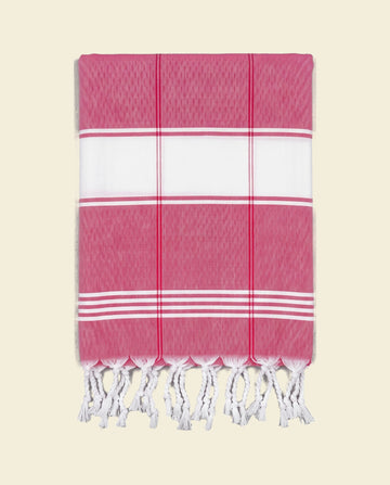 organic hamamdoek biokatoen robijnrood geruit - op kleur