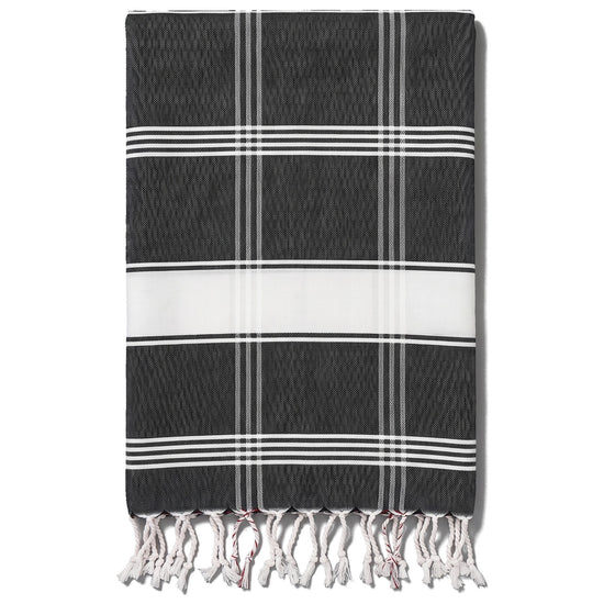 organic hamamdoek biokatoen zwart wit - vrijstaand