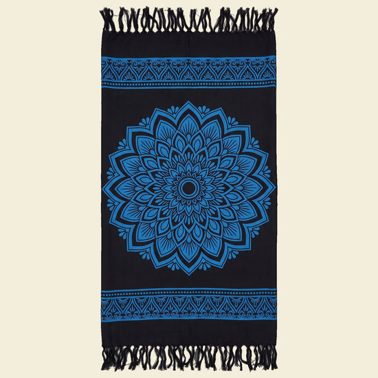 Pareo Flower black blue - op kleur