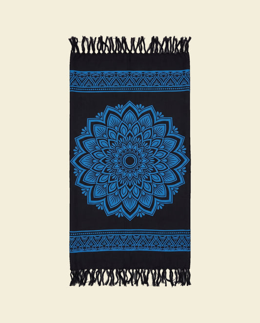 Pareo Flower black blue - op kleur