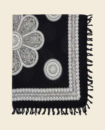 Pareo Flower black white