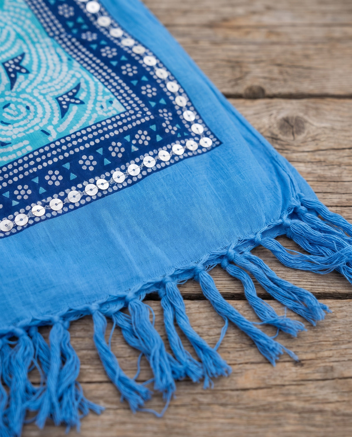 Pareo Flower blue turquoise blue - detail