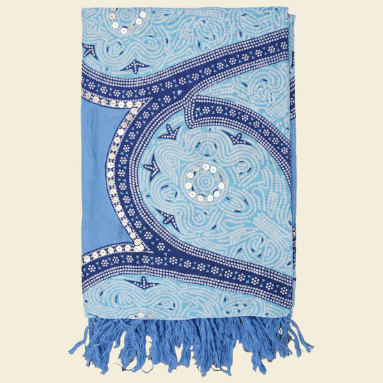 Pareo Flower blue turquoise blue - op kleur