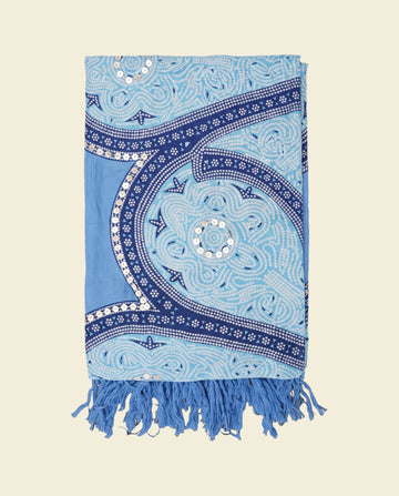 Pareo Flower blue turquoise blue - op kleur