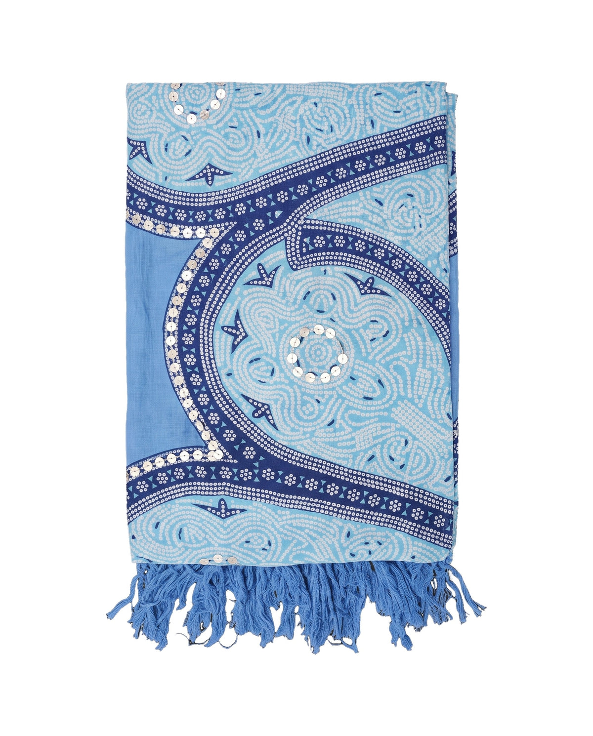 Pareo Flower blue turquoise blue - vrijstaand