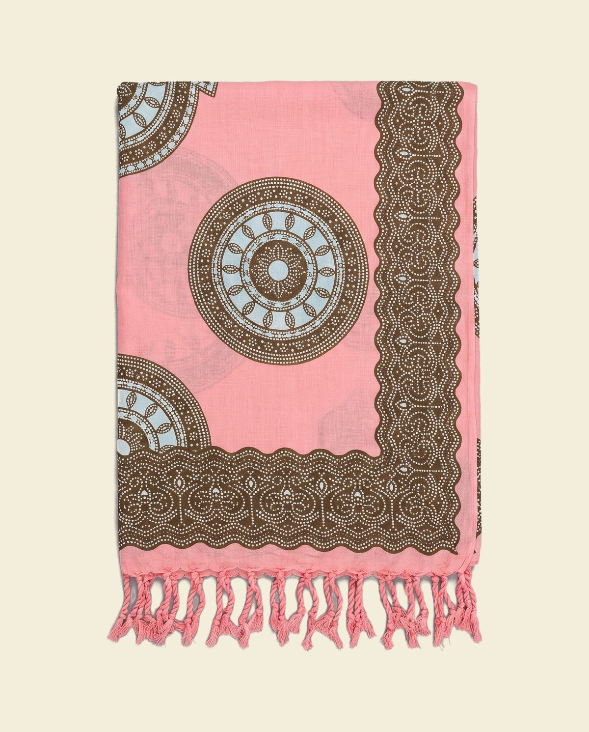 pareo Flower pink light blue - op kleur