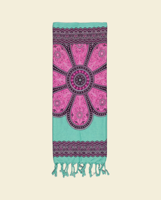Pareo Flower seagreen tosca - op kleur
