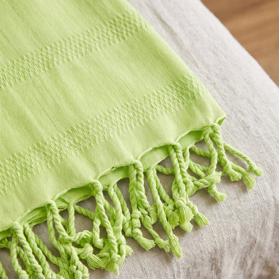 pareo hamamdoek Aqua lime - detail