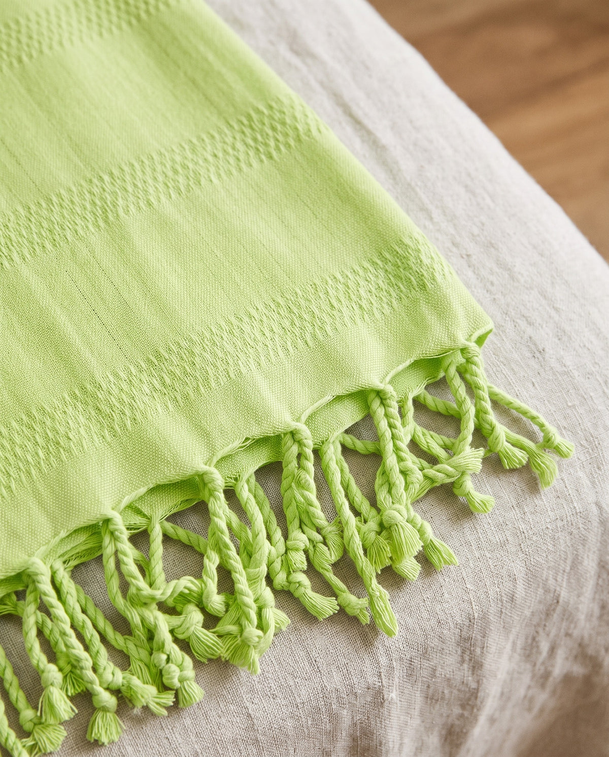 pareo hamamdoek Aqua lime - detail