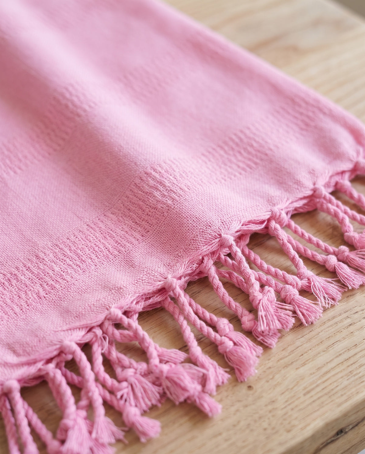 pareo hamamdoek Aqua roze - detail
