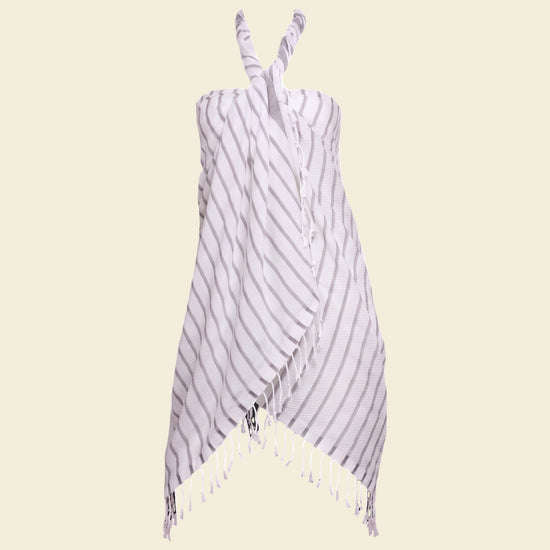 pareo hamamdoek Aquastreeps aubergine brown - op kleur