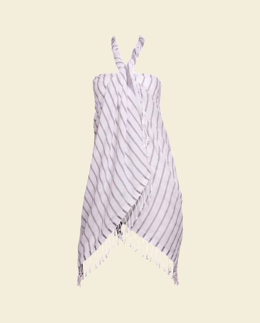 pareo hamamdoek Aquastreeps aubergine brown - op kleur